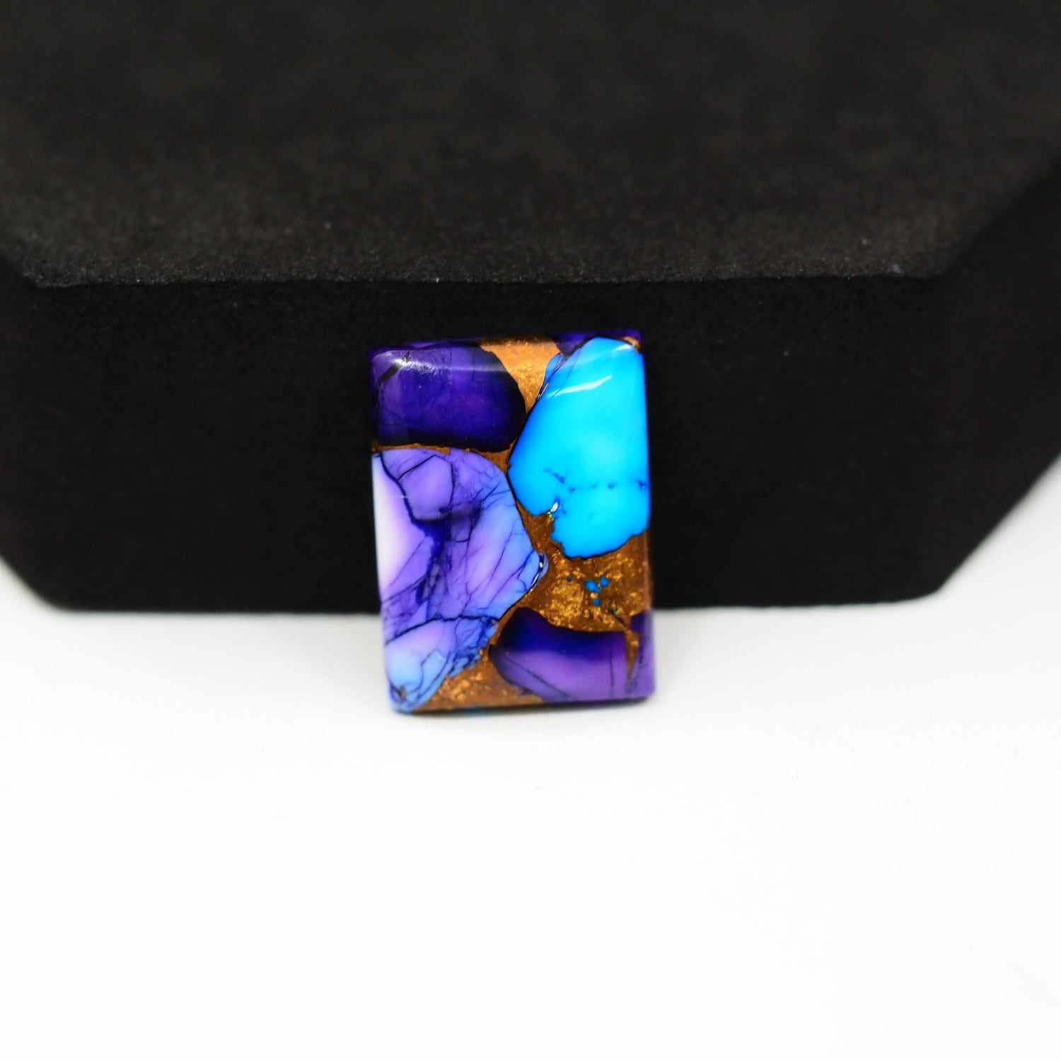 Purple Ice Rose Dahlia Cabochon 18x14mm 11.5ct Rectangle - side angle
