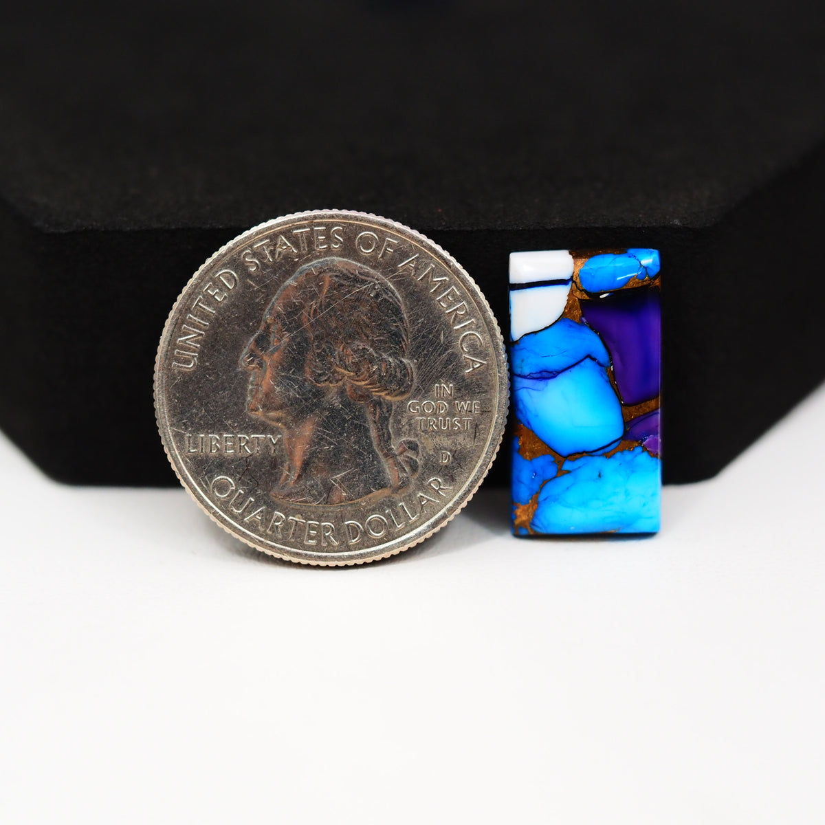 Purple Ice Rose Dahlia Cabochon 19x10mm 8.5ct Rectangle - Pedra Gems