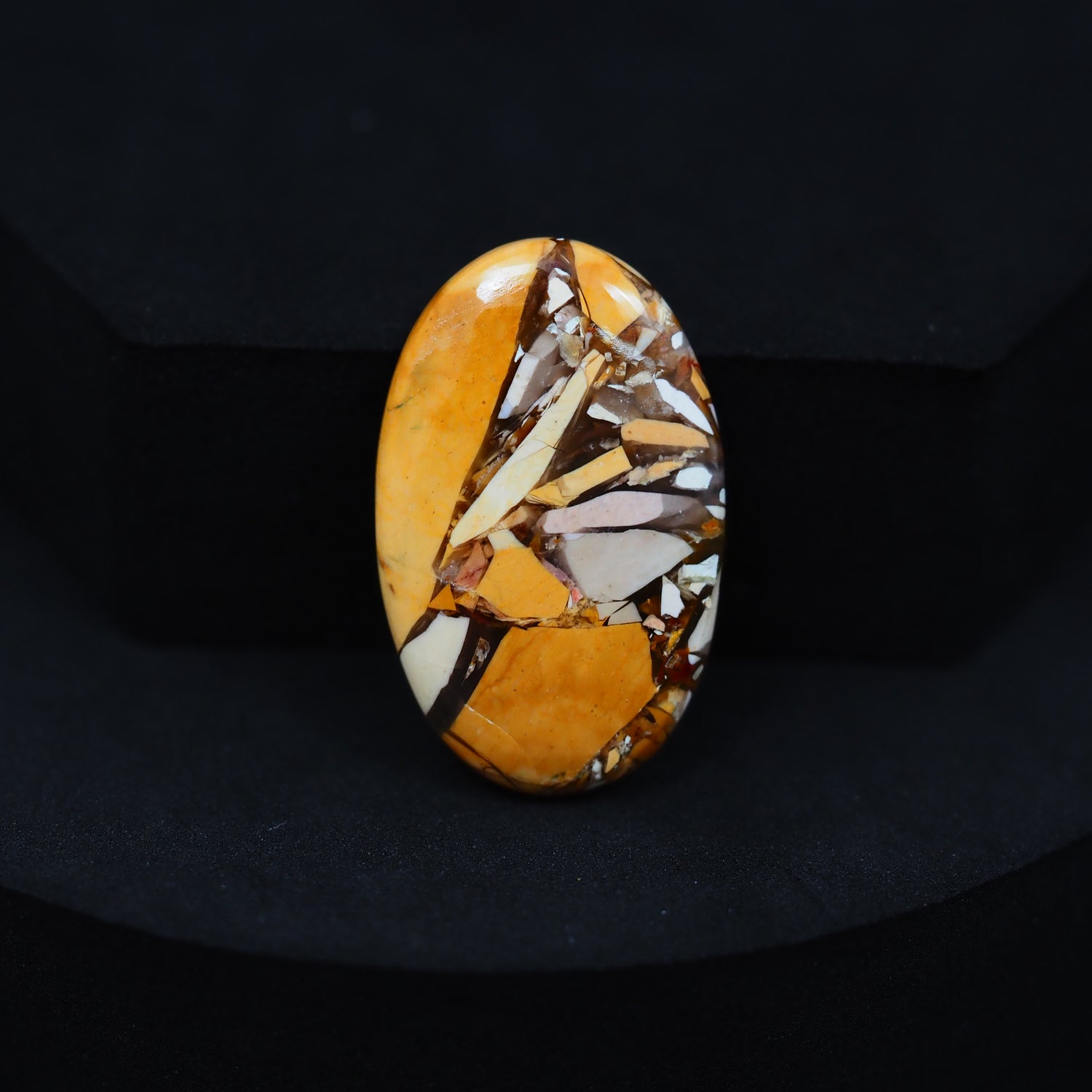 Brecciated Mookaite Cabochon 29x18mm 16.5ct Oval