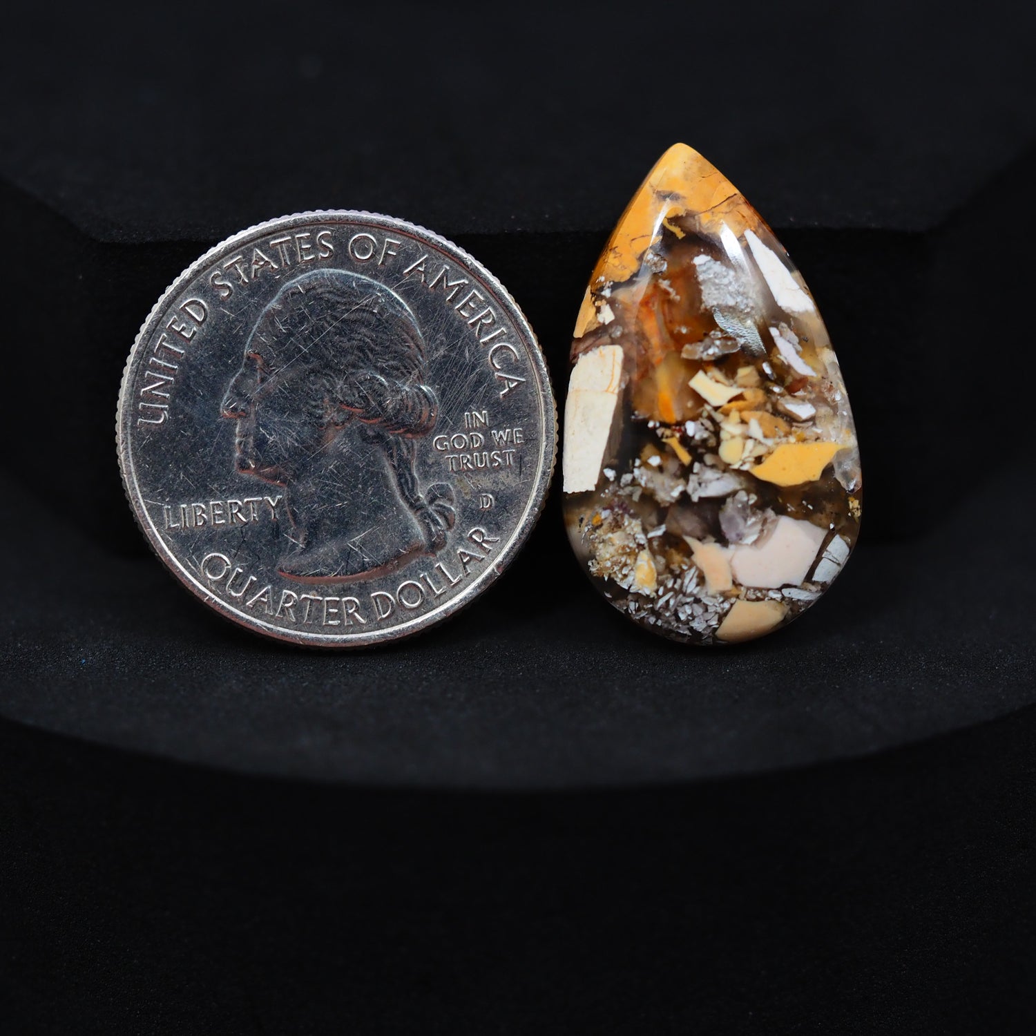 Brecciated Mookaite Cabochon 28x16mm 15ct Pear