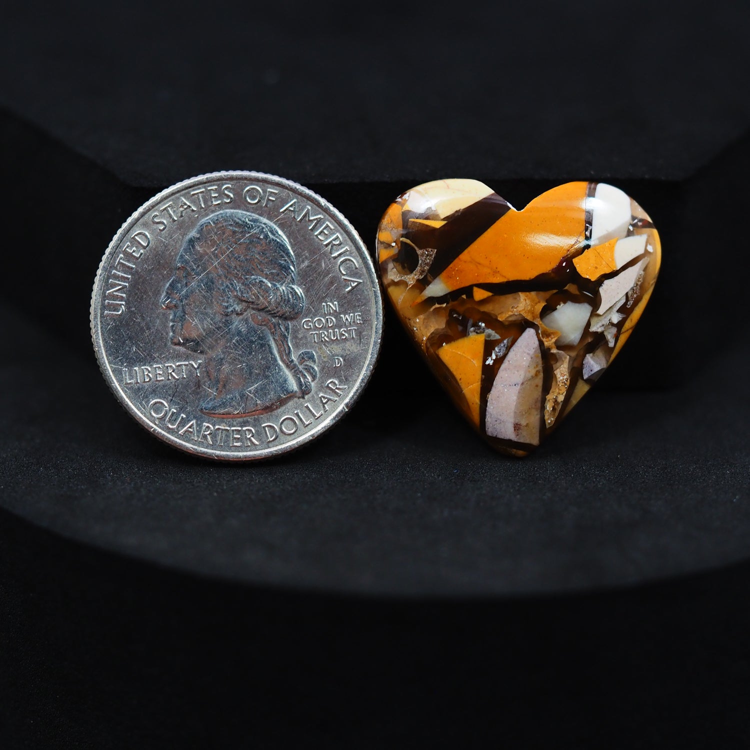 Brecciated Mookaite Cabochon 23x24mm 17.5ct Heart
