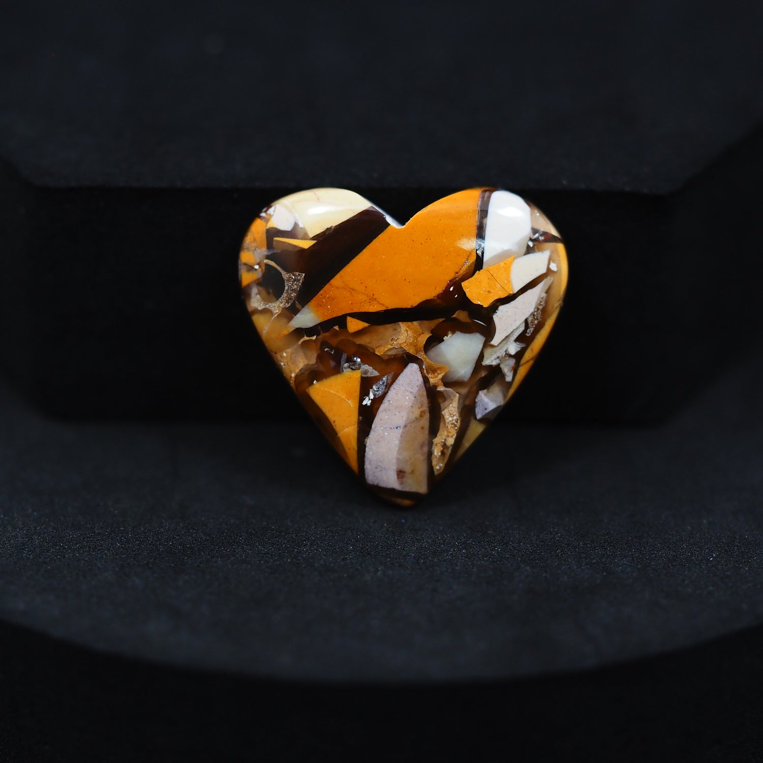 Brecciated Mookaite Cabochon 23x24mm 17.5ct Heart