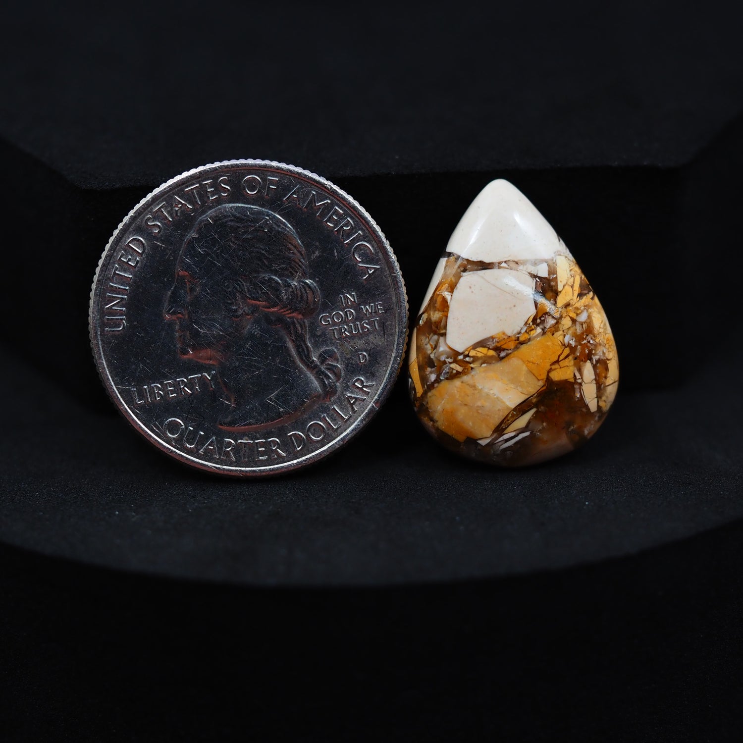 Brecciated Mookaite Cabochon 22x16mm 9.5ct Pear