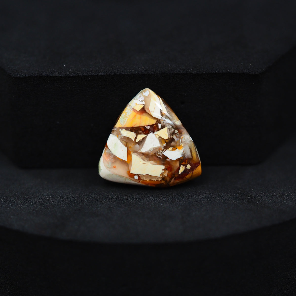 Brecciated Mookaite trillion cabochon 8.5ct flat back ready to set Pedra Gems