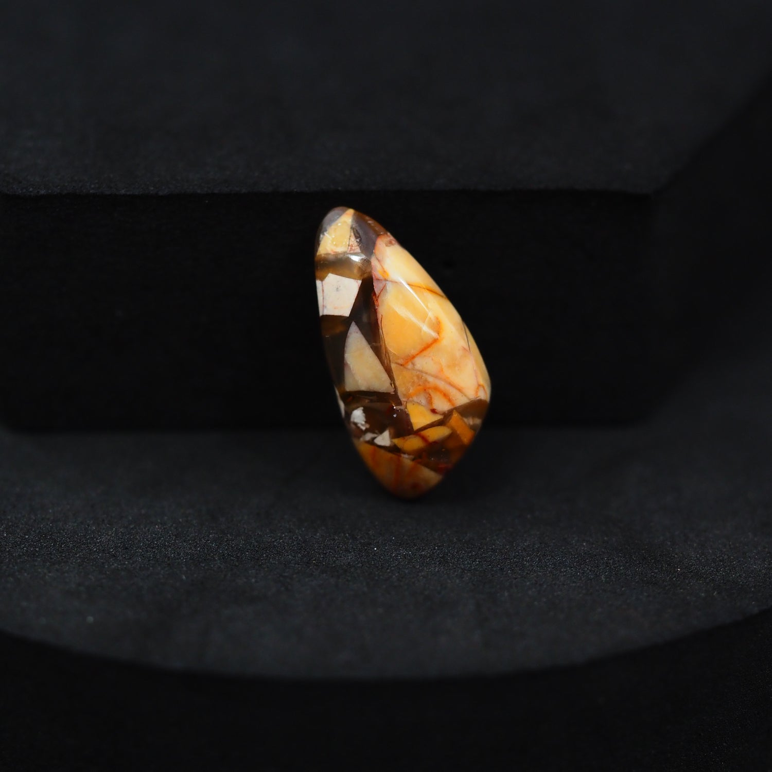 Brecciated Mookaite freeform cabochon 7.5ct flat back ready to set Pedra Gems