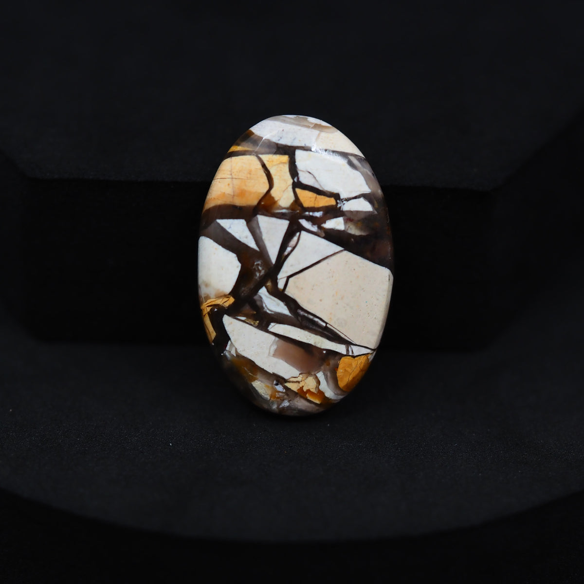 Brecciated Mookaite oval cabochon 22ct flat back ready to set Pedra Gems