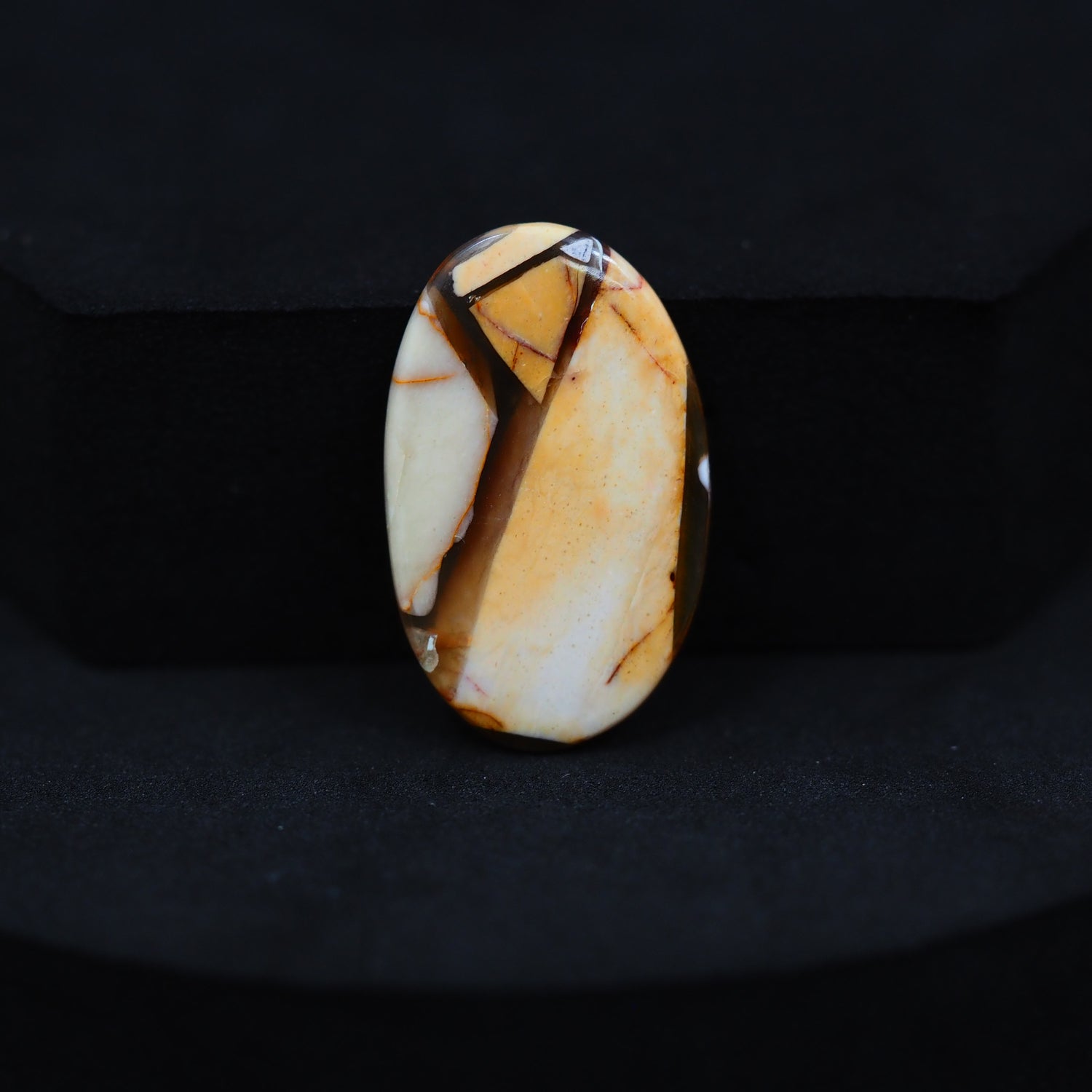 Brecciated Mookaite oval cabochon 8ct flat back ready to set Pedra Gems