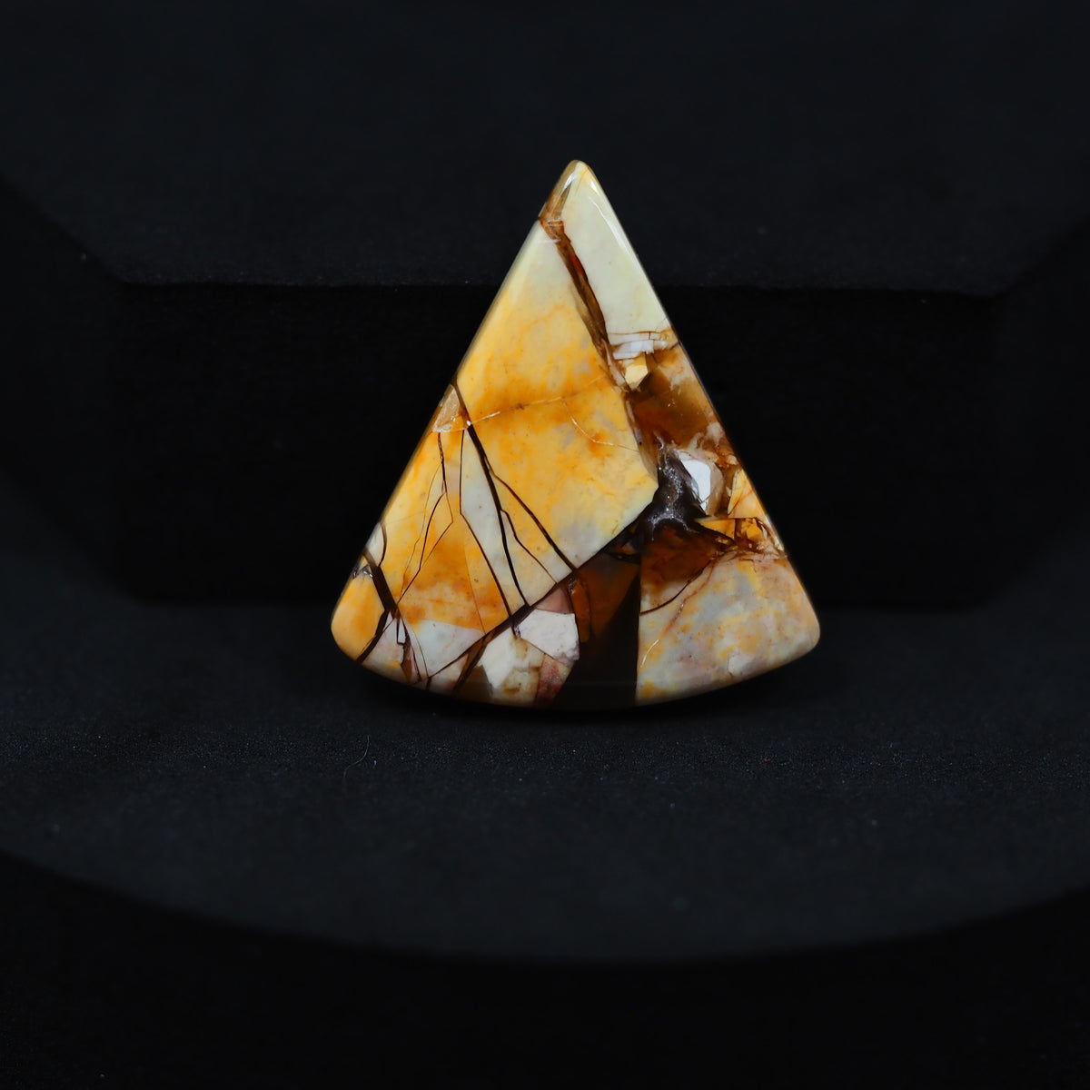 Brecciated Mookaite trillion cabochon 18ct flat back ready to set Pedra Gems