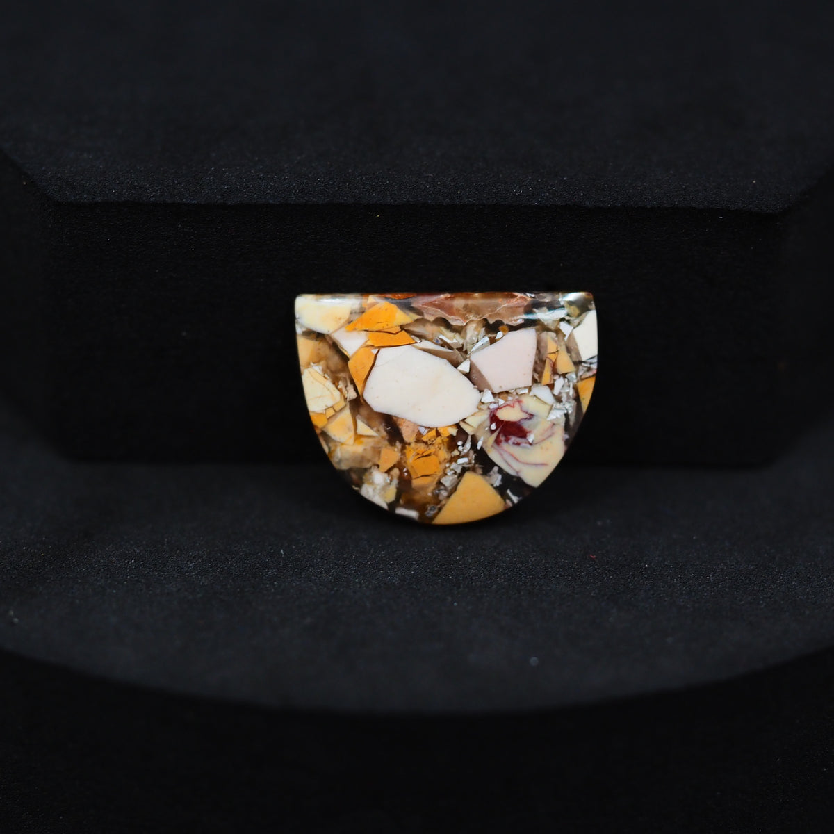 Brecciated Mookaite freeform cabochon 6ct flat back ready to set Pedra Gems