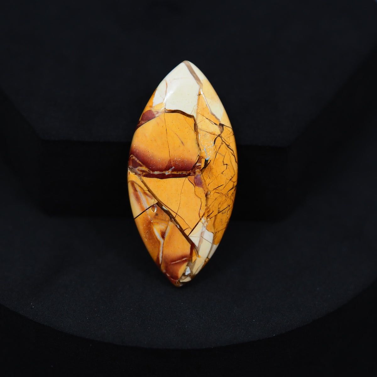 Brecciated Mookaite marquise navette cabochon 30ct flat back ready to set Pedra Gems