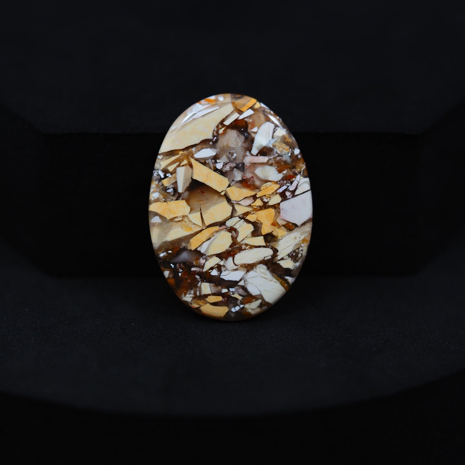 Brecciated Mookaite oval cabochon 12.5ct flat back ready to set Pedra Gems
