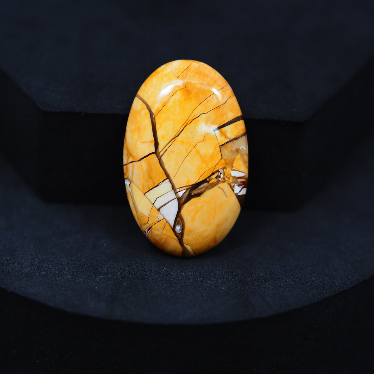 Brecciated Mookaite oval cabochon 32ct flat back ready to set Pedra Gems