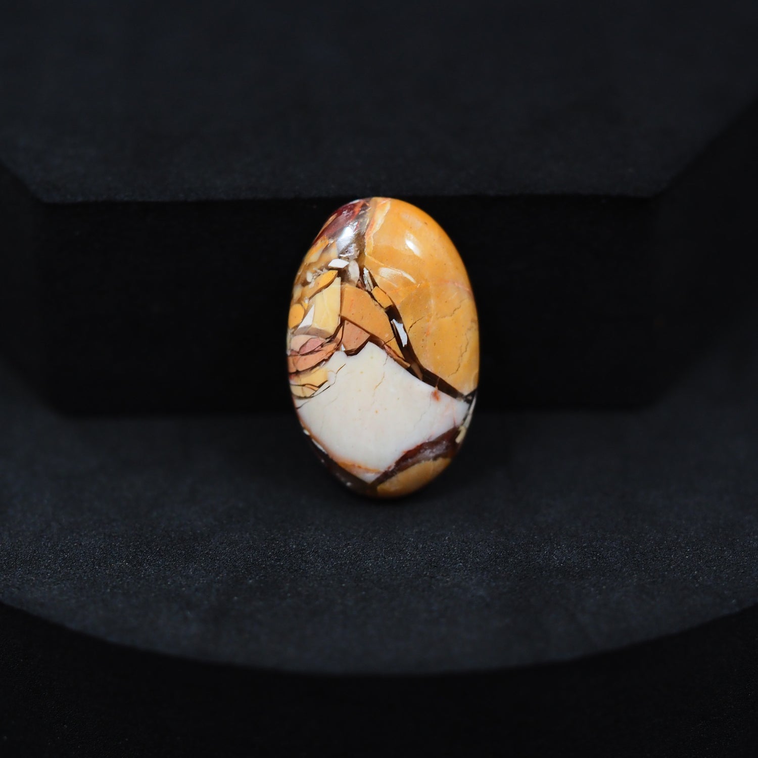 Brecciated Mookaite oval cabochon 11ct flat back ready to set Pedra Gems
