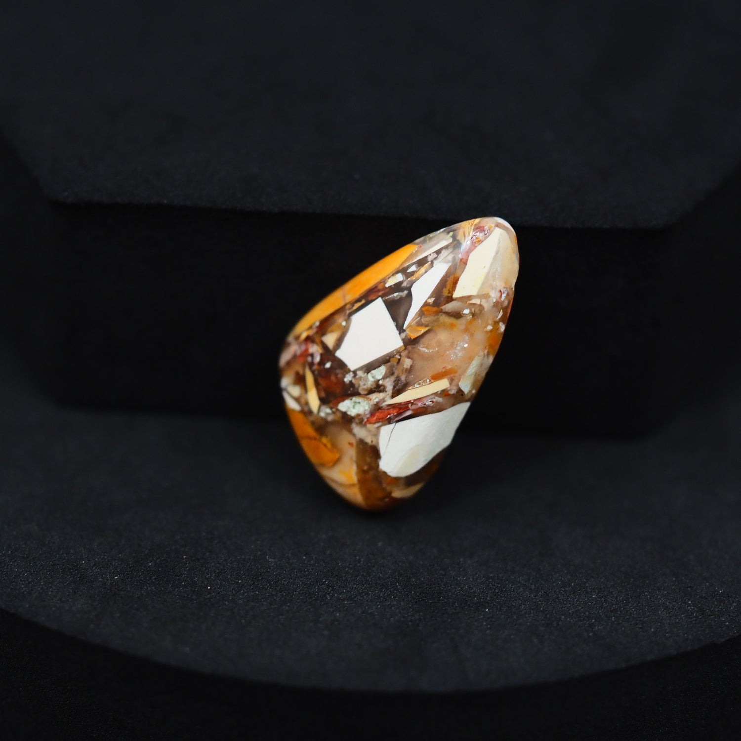 Brecciated Mookaite freeform cabochon 12ct flat back ready to set Pedra Gems