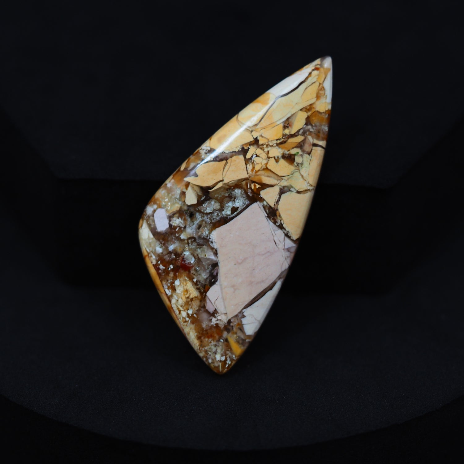Brecciated Mookaite large freeform cabochon 26ct flat back ready to set Pedra Gems
