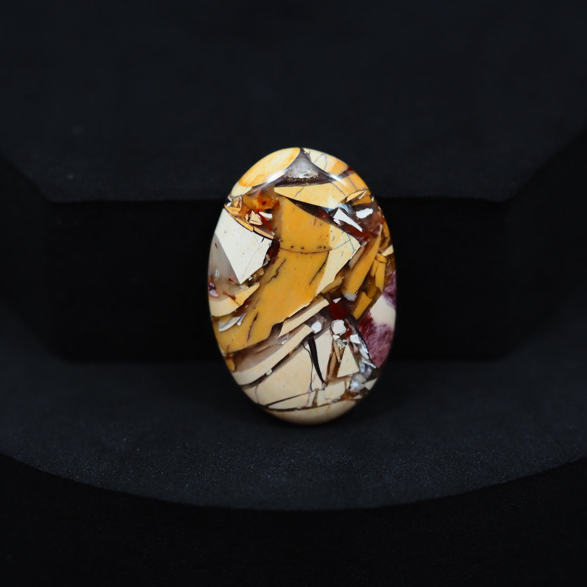 Brecciated Mookaite oval cabochon 17.5ct flat back ready to set Pedra Gems