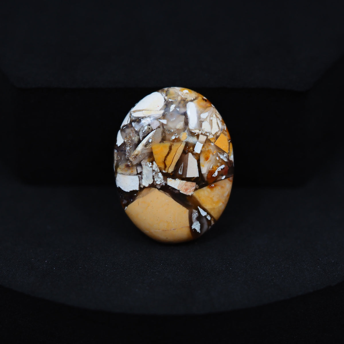 Brecciated Mookaite oval cabochon 17.5ct flat back polished ready to set Pedra Gems