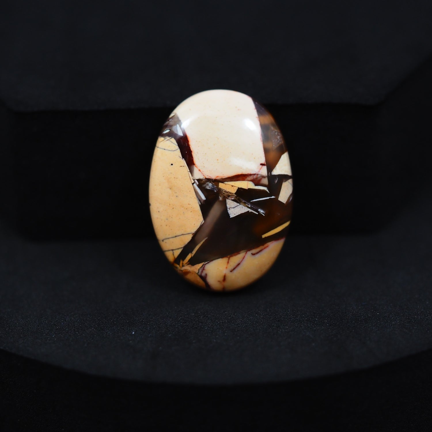 Brecciated Mookaite oval cabochon 19.5ct flat back ready to set Pedra Gems