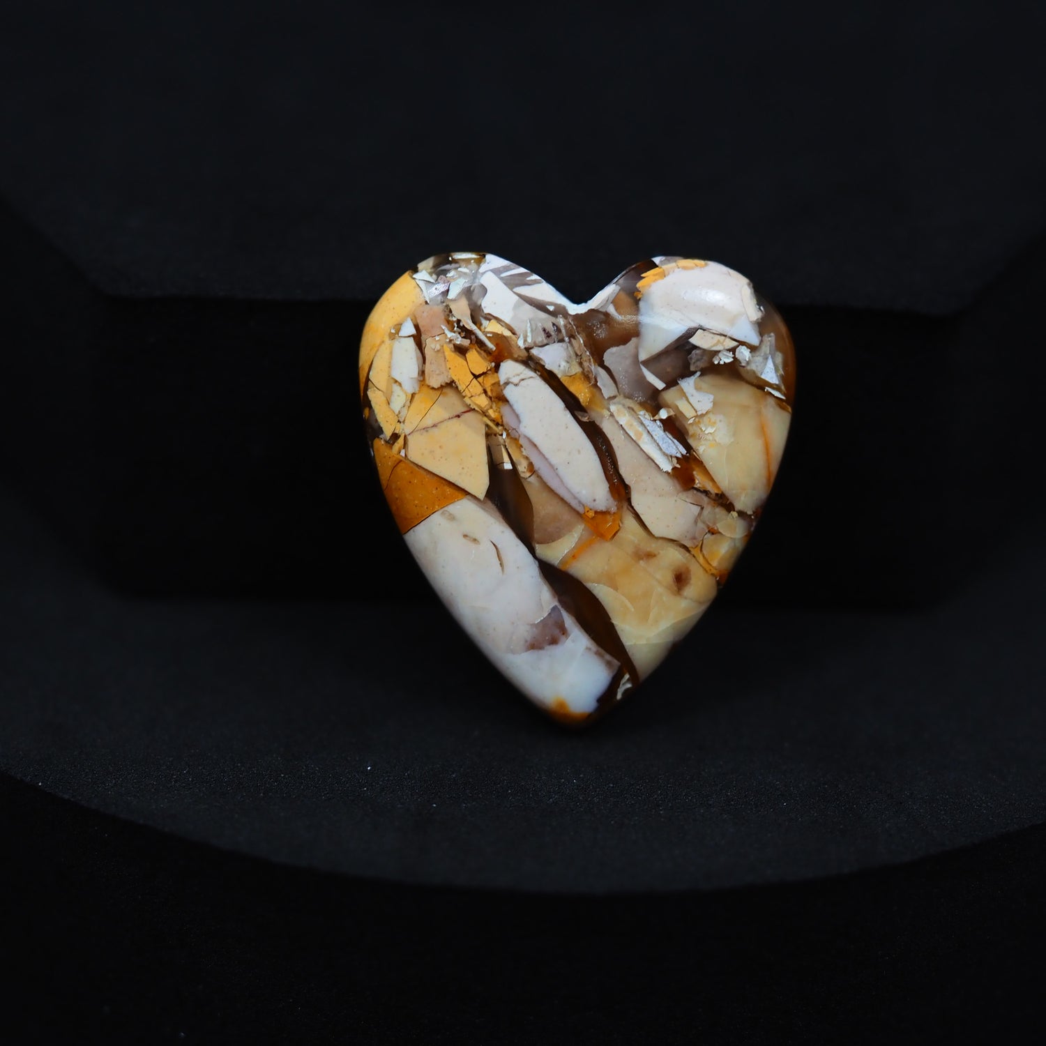 Brecciated Mookaite heart cabochon 21ct flat back ready to set Pedra Gems