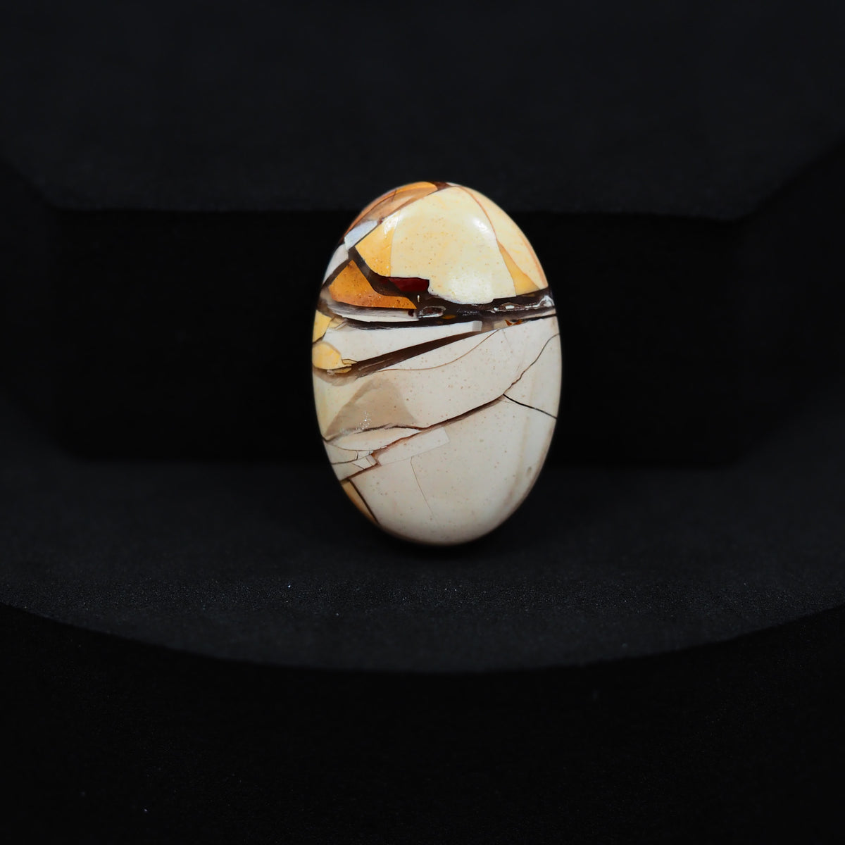 Brecciated Mookaite oval cabochon 16ct flat back ready to set Pedra Gems