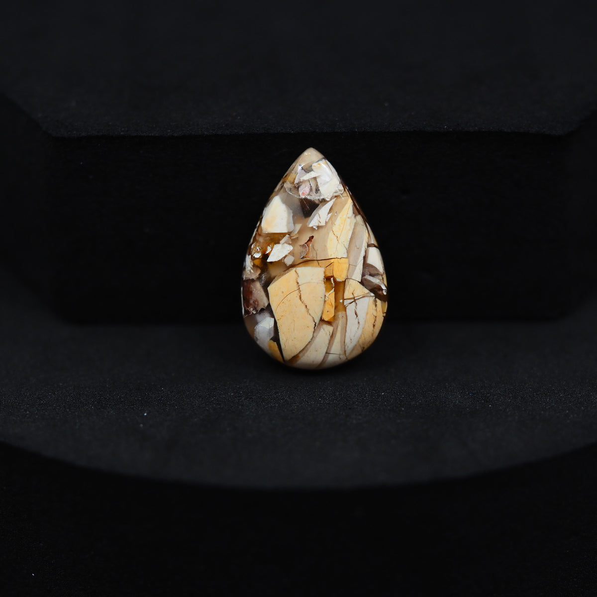 Brecciated Mookaite pear cabochon 7.5ct flat back ready to set Western Australia