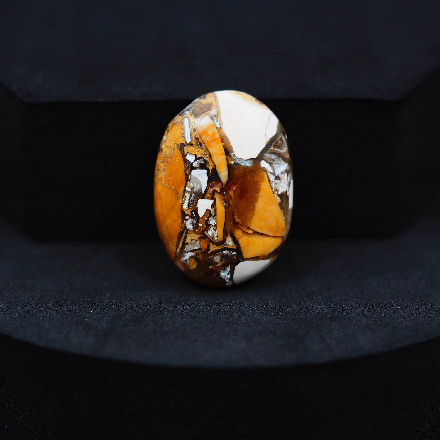 Brecciated Mookaite oval cabochon 15.5ct flat back ready to set Western Australia
