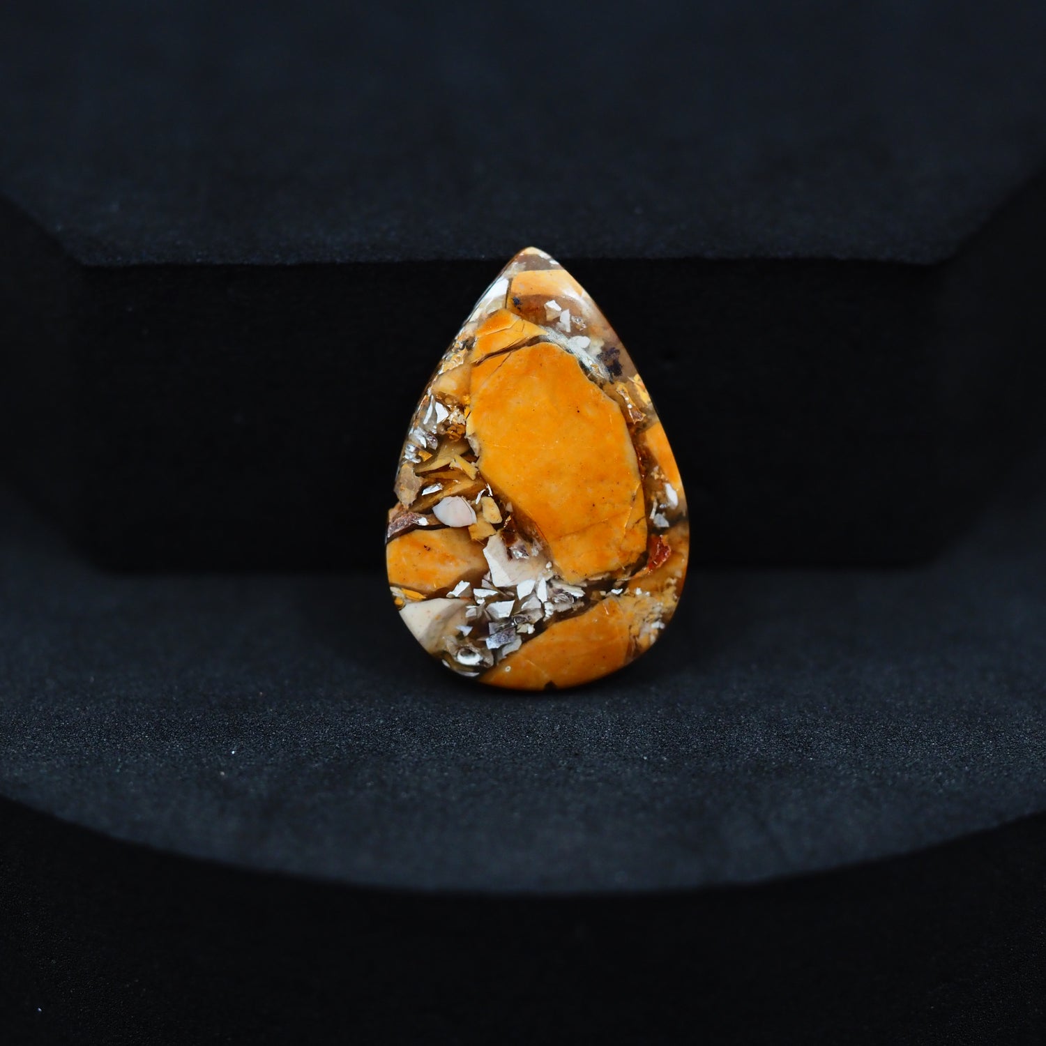Brecciated Mookaite pear cabochon 8ct flat back ready to set Pedra Gems