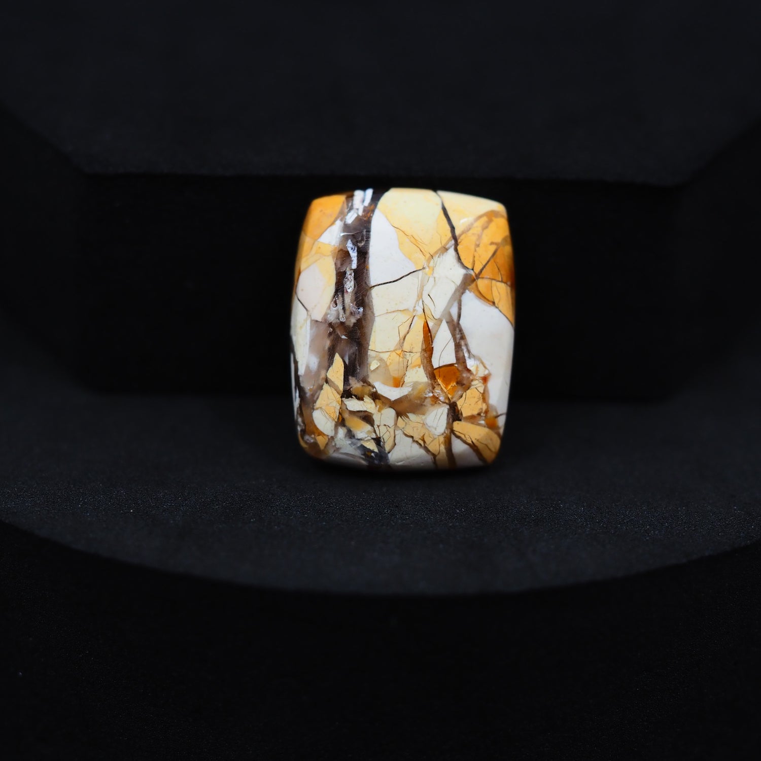 Brecciated Mookaite cushion cabochon 15.5ct flat back ready to set Pedra Gems