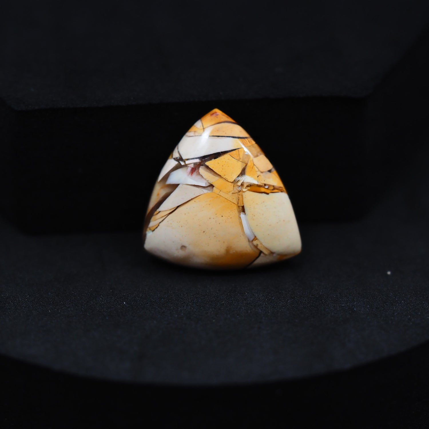 Brecciated Mookaite trillion cabochon 13ct flat back ready to set Pedra Gems