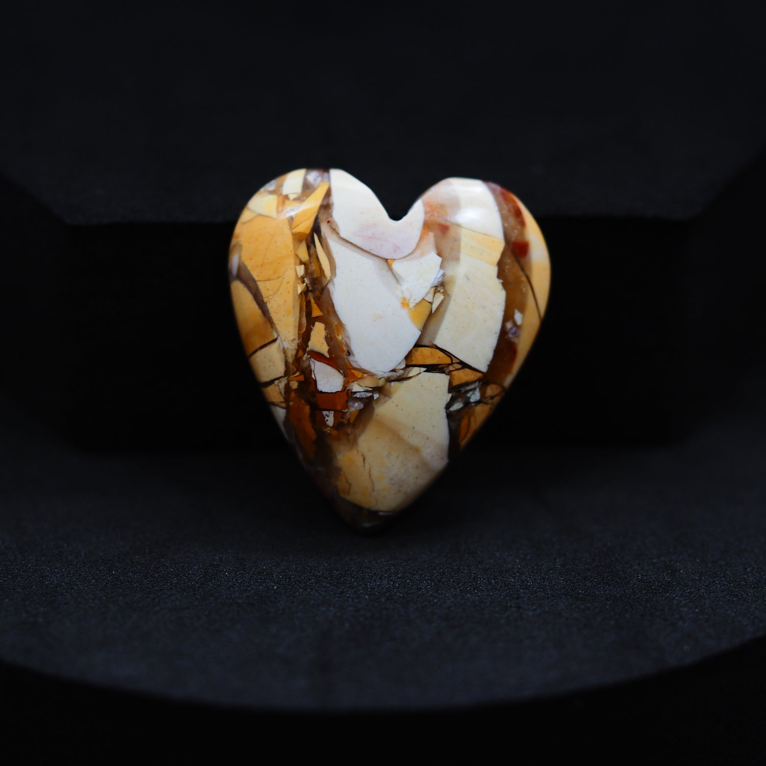 Brecciated Mookaite heart cabochon 21ct flat back ready to set Pedra Gems