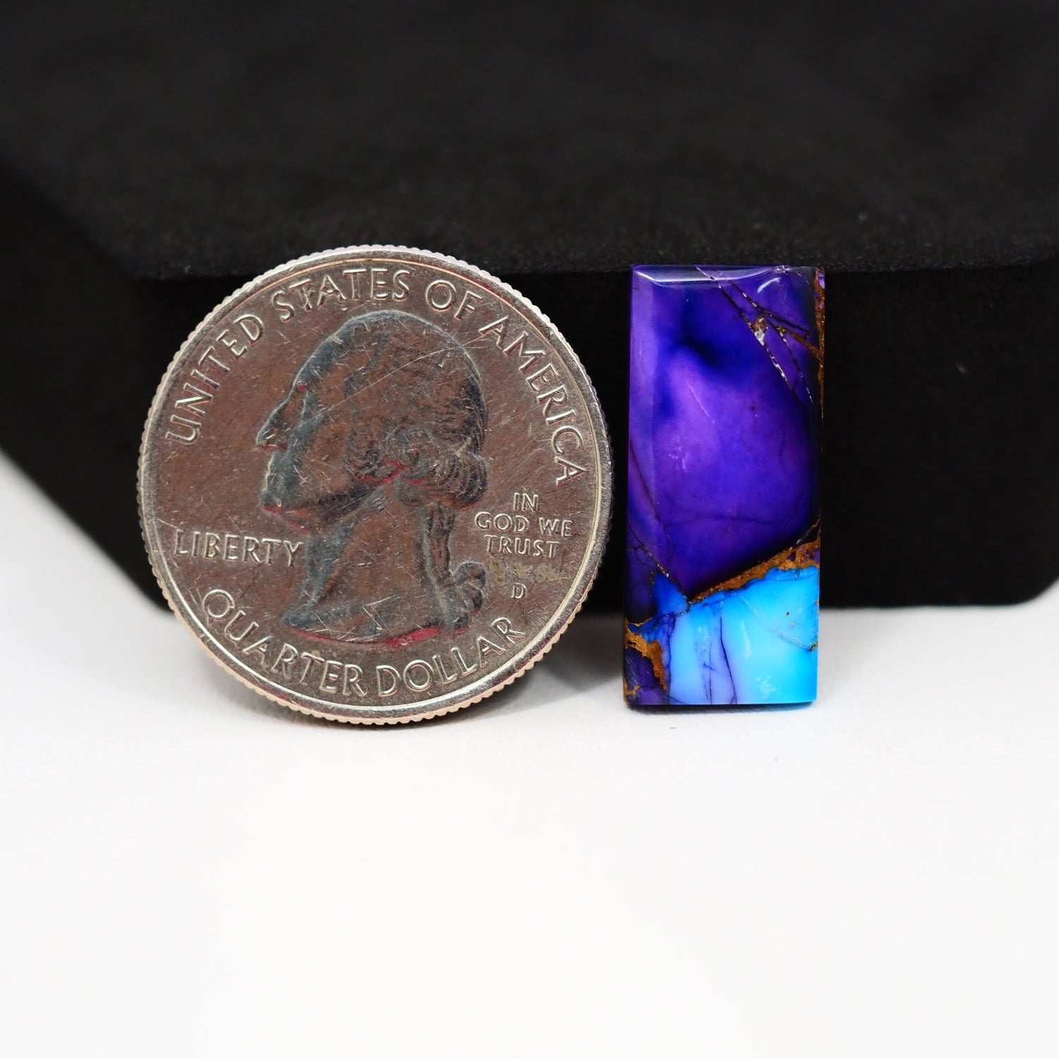 Purple Ice Rose Dahlia Cabochon 22x10mm 8.5ct Rectangle