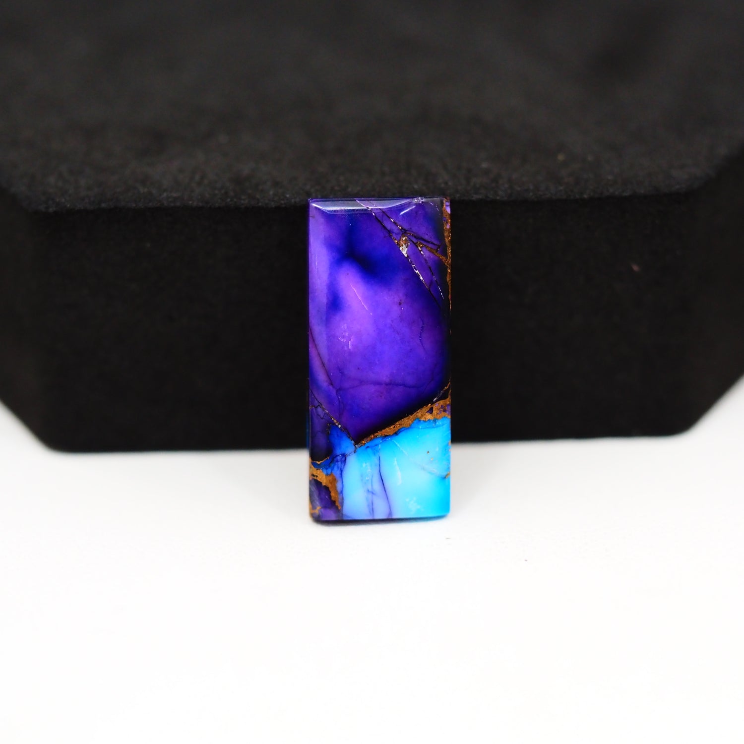 Purple Ice Rose Dahlia Cabochon 22x10mm 8.5ct Rectangle