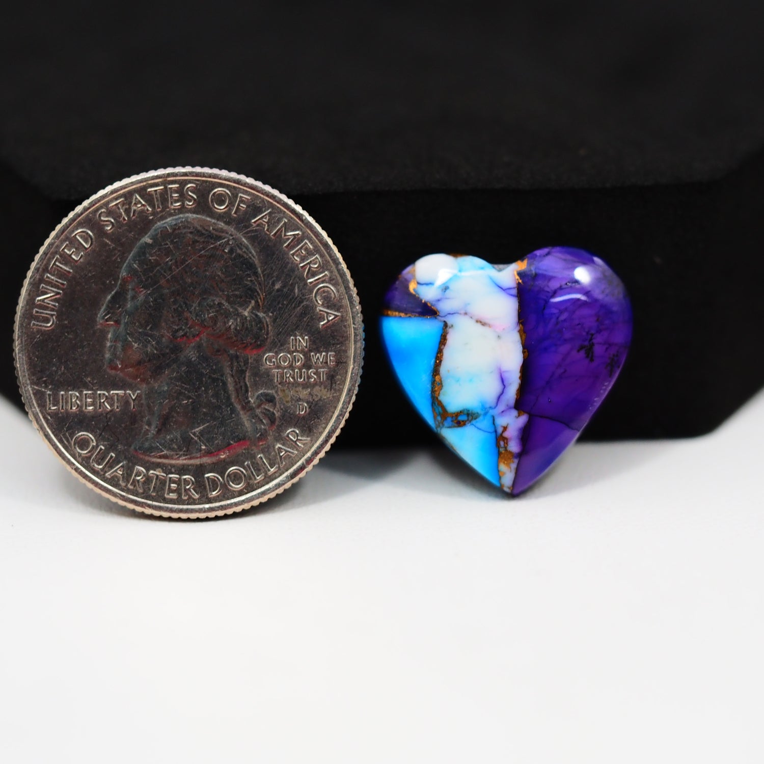 Purple Ice Rose Dahlia Cabochon 17x17mm 10.5ct Heart – Pedra Gems