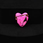 Natural Cotton Candy Turquoise Heart Cabochon 16x15x4mm 9.5ct - Pink & Copper Composite - Pedra Gems