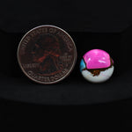 Natural Cotton Candy Turquoise Round Cabochon 14x14x4mm 6.5ct - Pink & White Composite - Pedra Gems