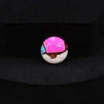 Natural Cotton Candy Turquoise Round Cabochon 14x14x4mm 6.5ct - Pink & White Composite - Pedra Gems