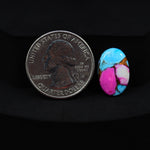 Natural Cotton Candy Turquoise Oval Cabochon 17x11x3mm 5ct - Blue, Pink & White Composite - Pedra Gems