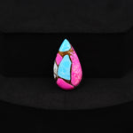Natural Cotton Candy Turquoise Pear Cabochon 19x11x3mm 5.5ct - Pink, Blue & White Composite - Pedra Gems