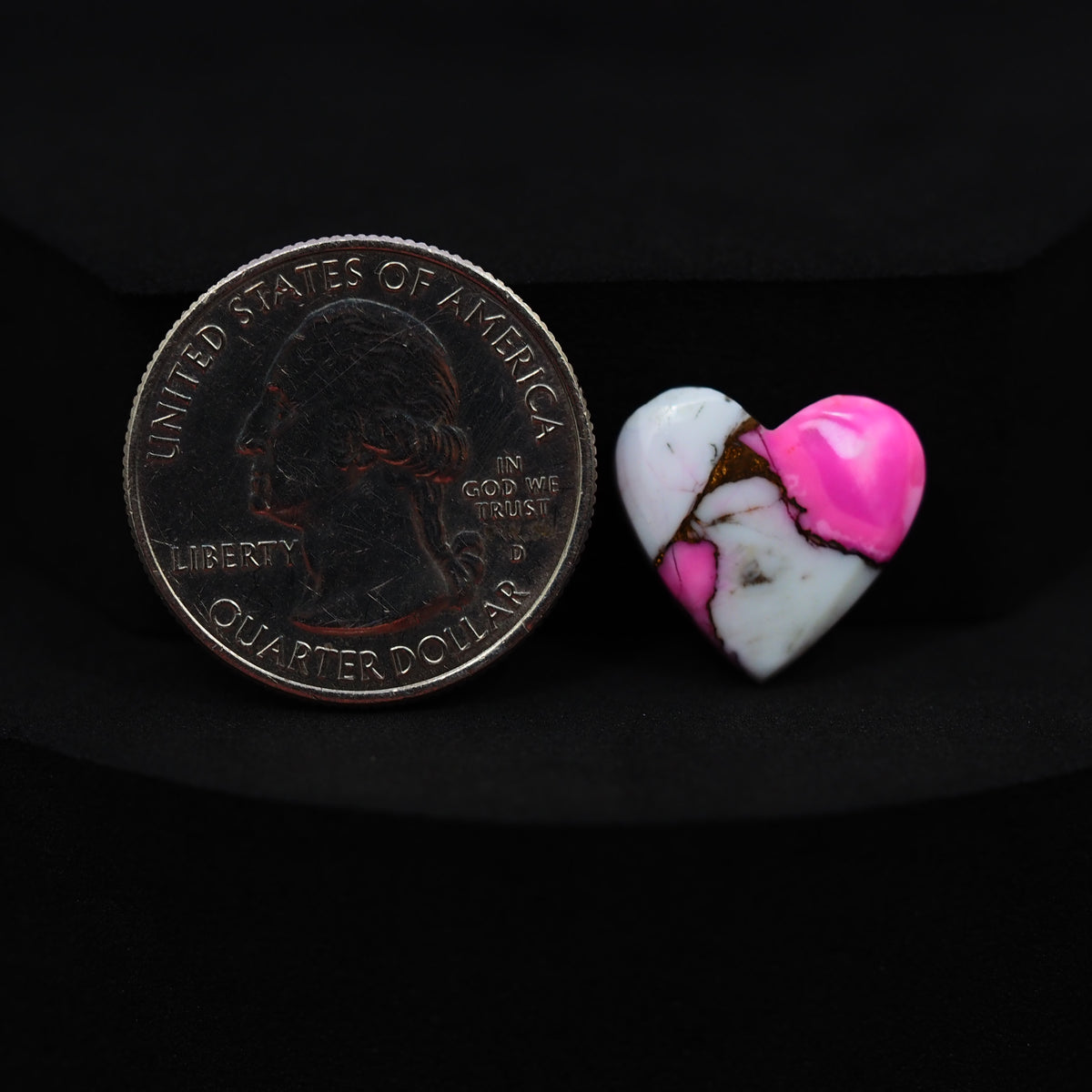 Natural Cotton Candy Turquoise Heart Cabochon 15x15x4mm 7.5ct - Blue, Pink & White Composite - Pedra Gems