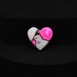 Natural Cotton Candy Turquoise Heart Cabochon 15x15x4mm 7.5ct - Blue, Pink & White Composite - Pedra Gems