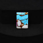 Natural Cotton Candy Turquoise Rectangle Cabochon 18x13x3mm 10.5ct - Blue, White & Pink Composite - Pedra Gems