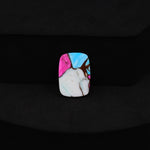 Natural Cotton Candy Turquoise Cushion Cabochon 15x10x3mm 5.5ct - Blue, White & Pink Composite - Pedra Gems