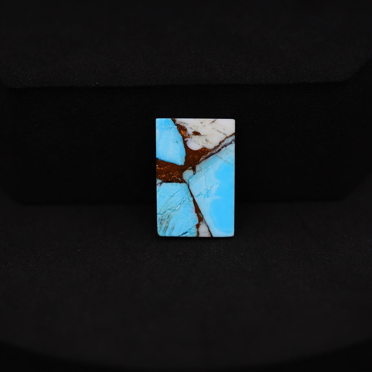 Natural Cotton Candy Turquoise Rectangle Cabochon 16x11x3mm 6ct - White, Pink & Blue Composite - Pedra Gems