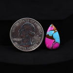 Natural Cotton Candy Turquoise Pear Cabochon 18x11x3mm 5ct - Blue & Pink Composite - Pedra Gems