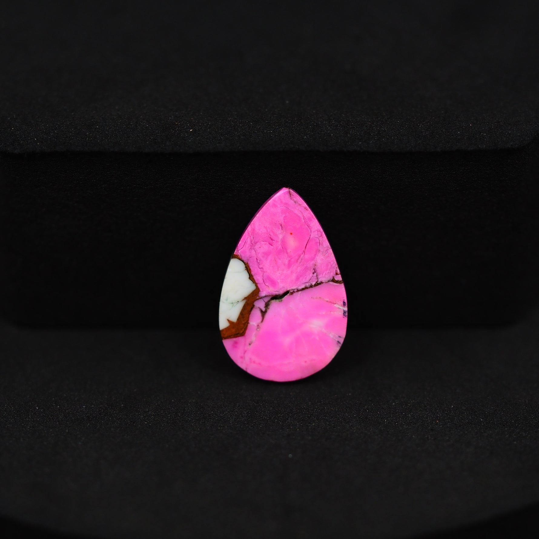 Natural Cotton Candy Turquoise Pear Cabochon 17x11x3mm 5.5ct - Pink & Blue Composite - Pedra Gems
