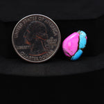 Natural Cotton Candy Turquoise Freeform Cabochon 14x11x3mm 5ct - Pink & Blue Composite - Pedra Gems