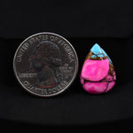 Natural Cotton Candy Turquoise Pear Cabochon 19x14x4mm 8ct - Blue, Pink & White Composite - Pedra Gems