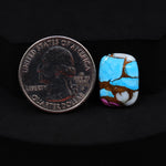 Natural Cotton Candy Turquoise Cushion Cabochon 17x13x3mm 8ct - Blue, White & Pink Composite - Pedra Gems