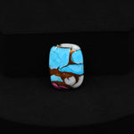 Natural Cotton Candy Turquoise Cushion Cabochon 17x13x3mm 8ct - Blue, White & Pink Composite - Pedra Gems