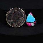 Natural Cotton Candy Turquoise Pear Cabochon 17x12x3mm 5.5ct - Blue, White & Pink Composite - Pedra Gems